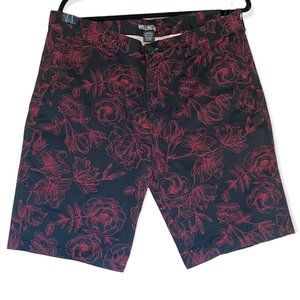 Wellington Black & Red Floral Men's Shorts Size 38